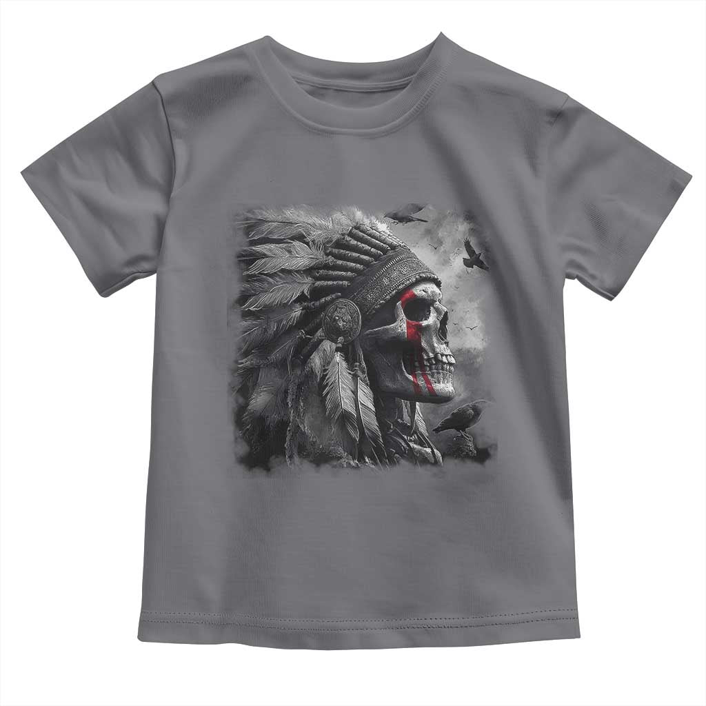 Native American Indian Chief Skull Headdress Crow Toddler T Shirt - Wonder Print Shop