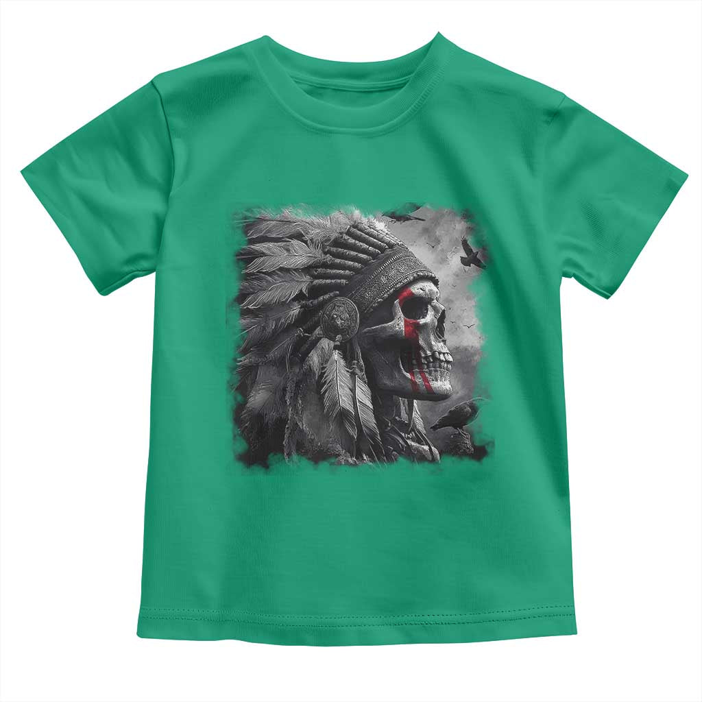 Native American Indian Chief Skull Headdress Crow Toddler T Shirt - Wonder Print Shop