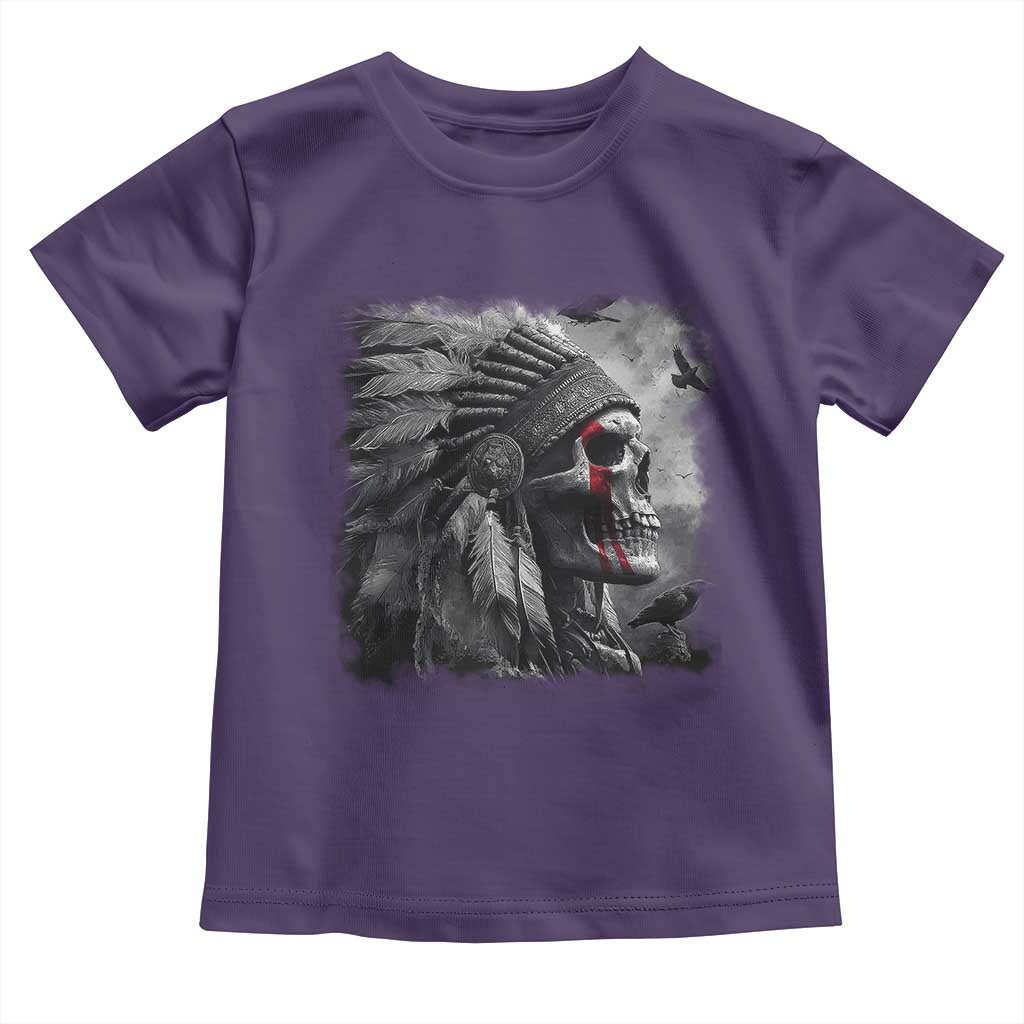 Native American Indian Chief Skull Headdress Crow Toddler T Shirt - Wonder Print Shop