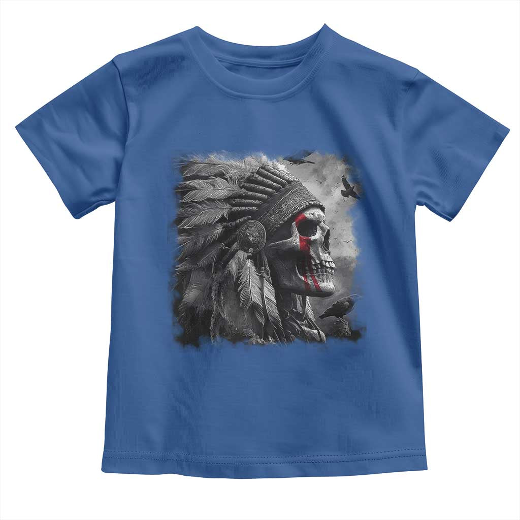 Native American Indian Chief Skull Headdress Crow Toddler T Shirt - Wonder Print Shop