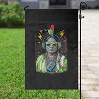 Funny Sitting Bull 90s Nostalgia Pop Art Garden Flag Retro Native American Chief - Wonder Print Shop