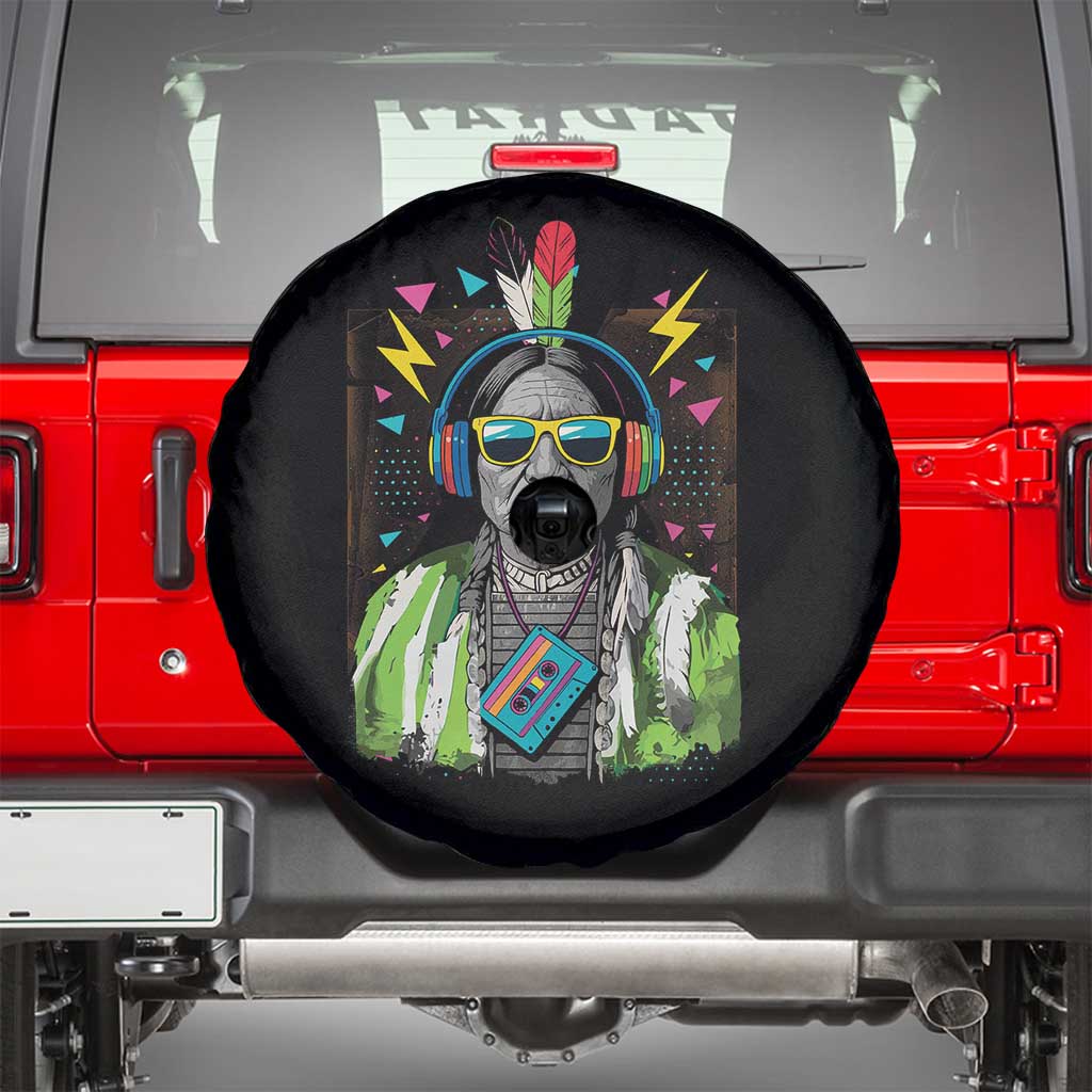 Funny Sitting Bull 90s Nostalgia Pop Art Spare Tire Cover Retro Native American Chief - Wonder Print Shop