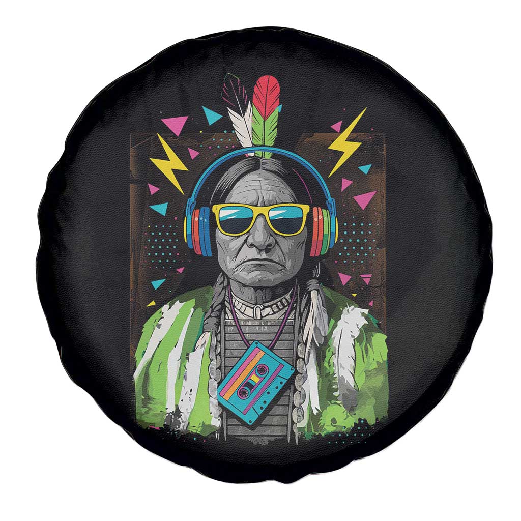 Funny Sitting Bull 90s Nostalgia Pop Art Spare Tire Cover Retro Native American Chief - Wonder Print Shop
