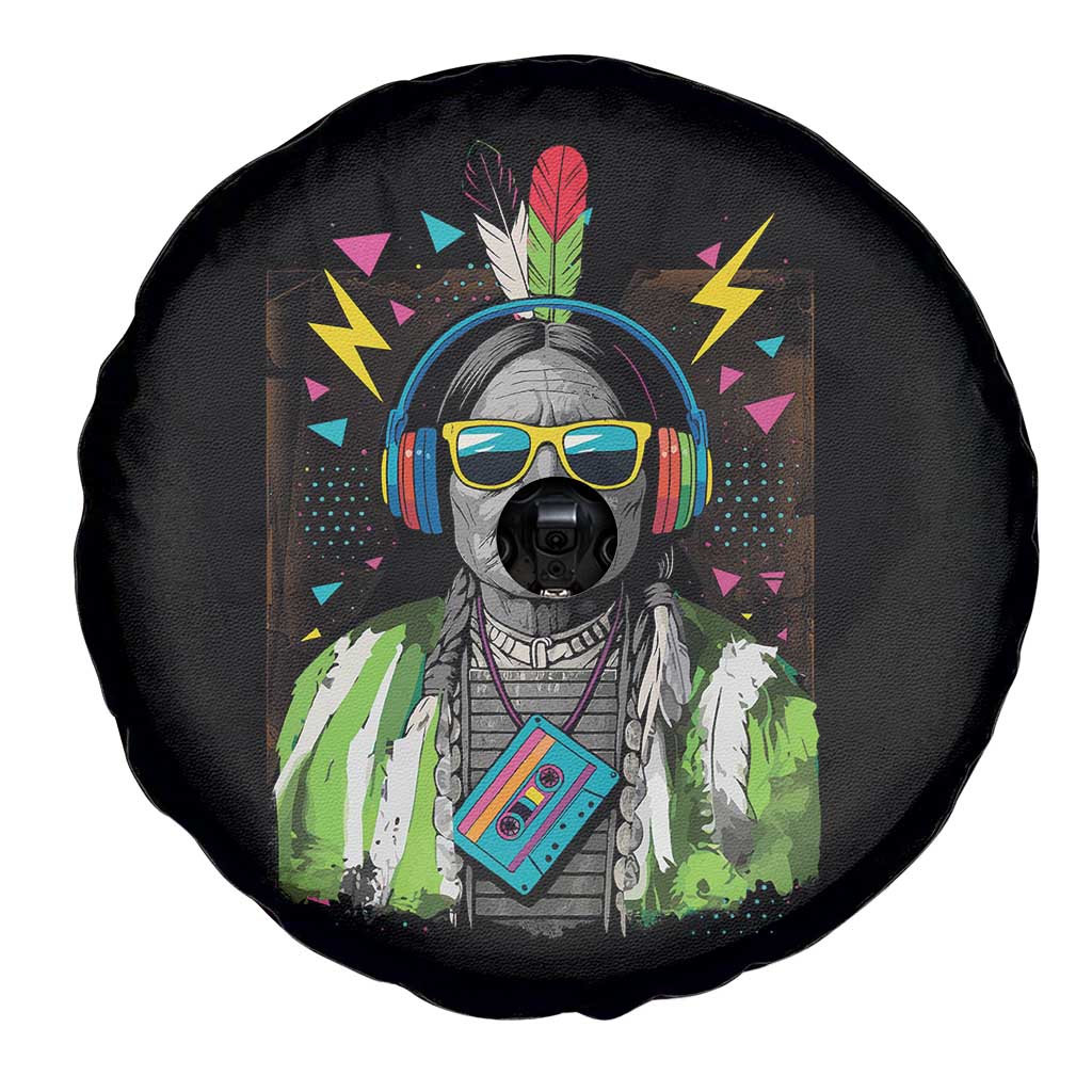 Funny Sitting Bull 90s Nostalgia Pop Art Spare Tire Cover Retro Native American Chief - Wonder Print Shop