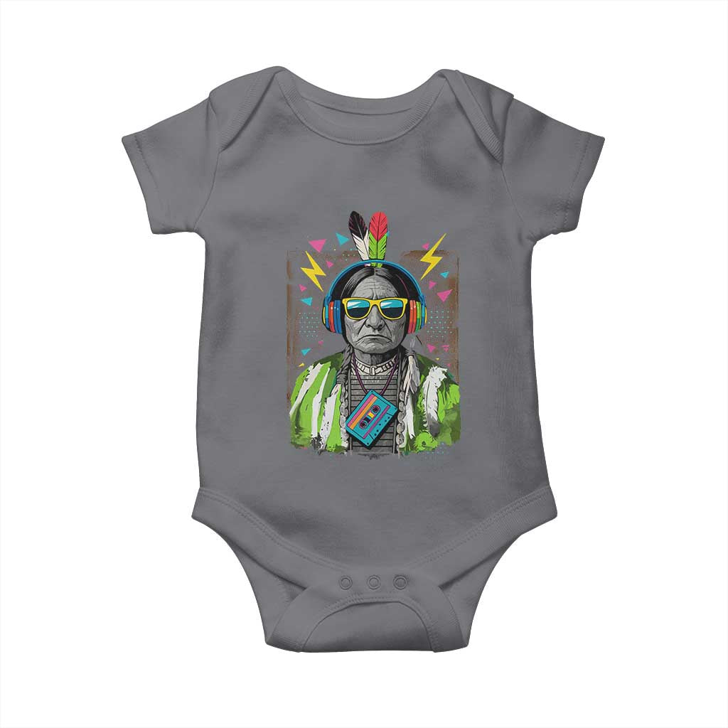 Funny Sitting Bull 90s Nostalgia Pop Art Baby Onesie Retro Native American Chief - Wonder Print Shop