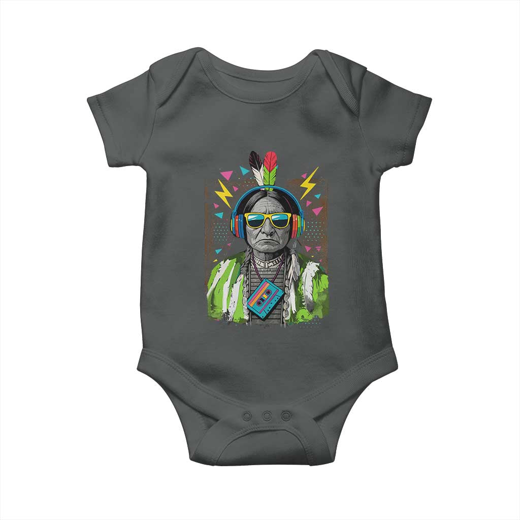 Funny Sitting Bull 90s Nostalgia Pop Art Baby Onesie Retro Native American Chief - Wonder Print Shop