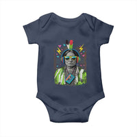 Funny Sitting Bull 90s Nostalgia Pop Art Baby Onesie Retro Native American Chief - Wonder Print Shop