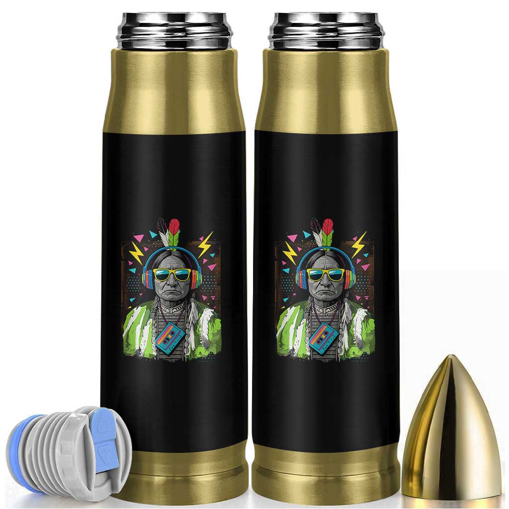 Funny Sitting Bull 90s Nostalgia Pop Art Bullet Tumbler Retro Native American Chief - Wonder Print Shop