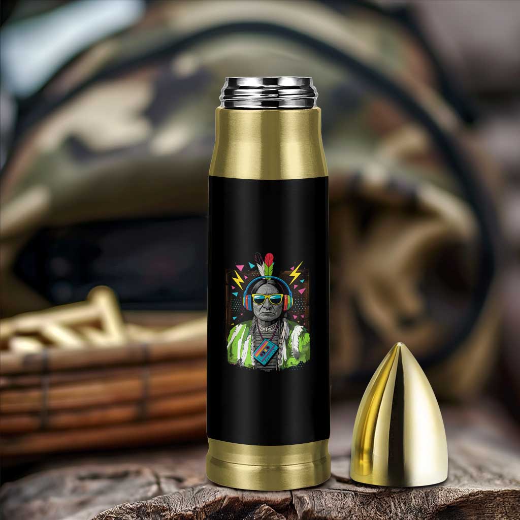 Funny Sitting Bull 90s Nostalgia Pop Art Bullet Tumbler Retro Native American Chief - Wonder Print Shop