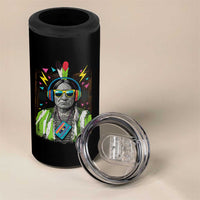 Funny Sitting Bull 90s Nostalgia Pop Art 4 in 1 Can Cooler Tumbler Retro Native American Chief - Wonder Print Shop