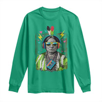Funny Sitting Bull 90s Nostalgia Pop Art Long Sleeve Shirt Retro Native American Chief - Wonder Print Shop