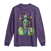 Funny Sitting Bull 90s Nostalgia Pop Art Long Sleeve Shirt Retro Native American Chief - Wonder Print Shop