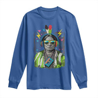 Funny Sitting Bull 90s Nostalgia Pop Art Long Sleeve Shirt Retro Native American Chief - Wonder Print Shop