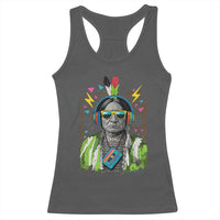 Funny Sitting Bull 90s Nostalgia Pop Art Racerback Tank Top Retro Native American Chief - Wonder Print Shop