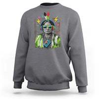 Funny Sitting Bull 90s Nostalgia Pop Art Sweatshirt Retro Native American Chief - Wonder Print Shop