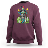 Funny Sitting Bull 90s Nostalgia Pop Art Sweatshirt Retro Native American Chief - Wonder Print Shop