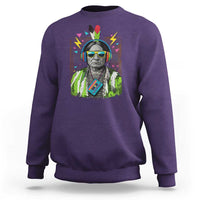 Funny Sitting Bull 90s Nostalgia Pop Art Sweatshirt Retro Native American Chief - Wonder Print Shop