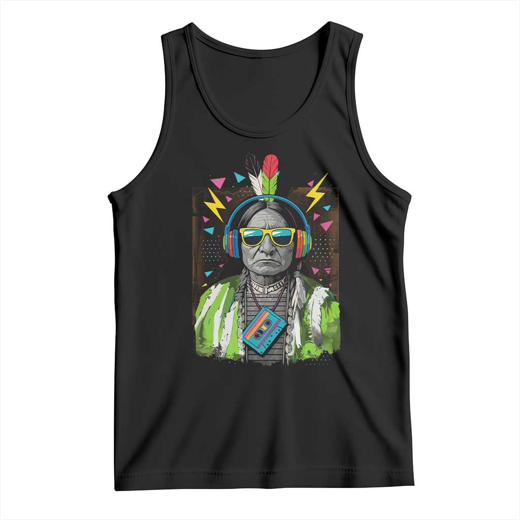 Funny Sitting Bull 90s Nostalgia Pop Art Tank Top Retro Native American Chief - Wonder Print Shop