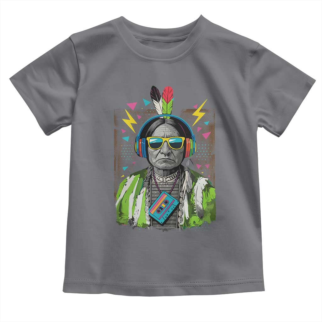 Funny Sitting Bull 90s Nostalgia Pop Art Toddler T Shirt Retro Native American Chief - Wonder Print Shop