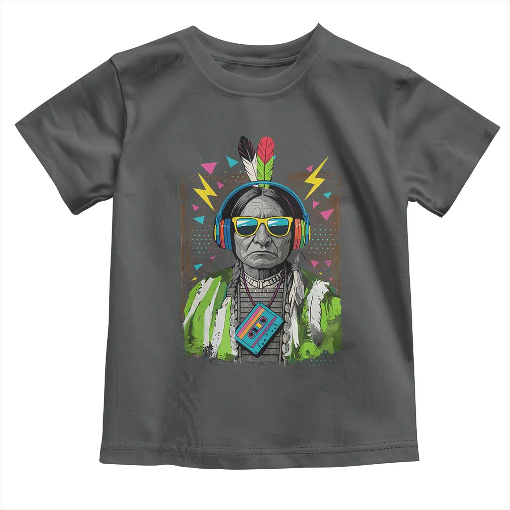 Funny Sitting Bull 90s Nostalgia Pop Art Toddler T Shirt Retro Native American Chief - Wonder Print Shop