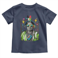 Funny Sitting Bull 90s Nostalgia Pop Art Toddler T Shirt Retro Native American Chief - Wonder Print Shop