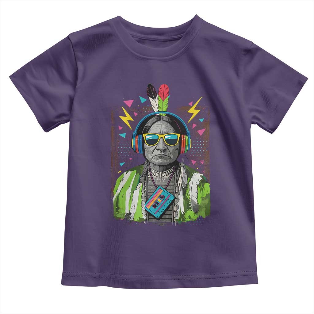 Funny Sitting Bull 90s Nostalgia Pop Art Toddler T Shirt Retro Native American Chief - Wonder Print Shop