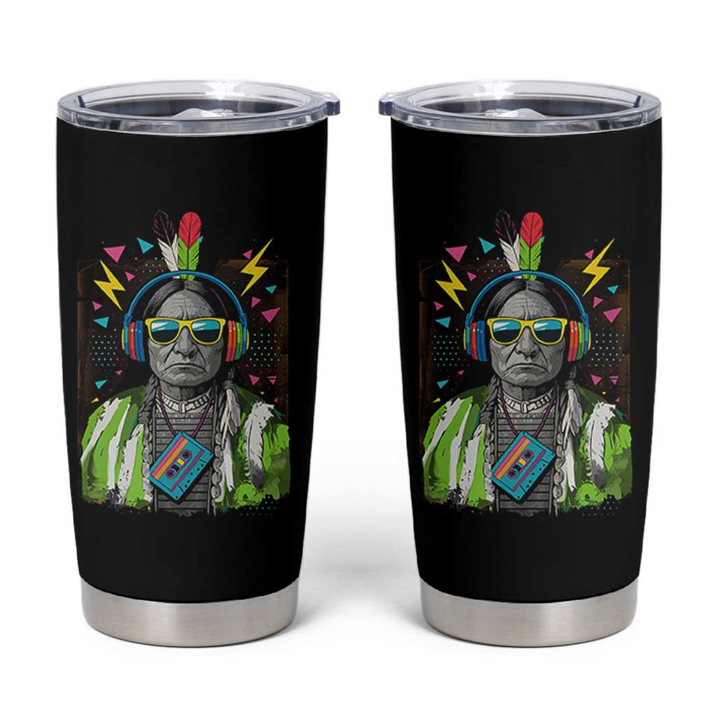 Funny Sitting Bull 90s Nostalgia Pop Art Tumbler Cup Retro Native American Chief - Wonder Print Shop