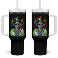 Funny Sitting Bull 90s Nostalgia Pop Art Tumbler With Handle Retro Native American Chief - Wonder Print Shop