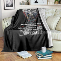 I Am Navy Veteran Throw Blanket I Served I Sacrificed I have Anger Issues Bald Eagle USA Flag - Wonder Print Shop