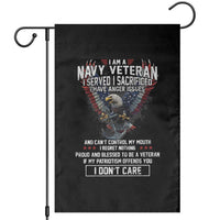 I Am Navy Veteran Garden Flag I Served I Sacrificed I have Anger Issues Bald Eagle USA Flag - Wonder Print Shop