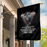I Am Navy Veteran Garden Flag I Served I Sacrificed I have Anger Issues Bald Eagle USA Flag - Wonder Print Shop