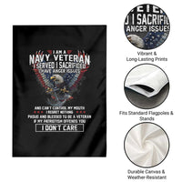 I Am Navy Veteran Garden Flag I Served I Sacrificed I have Anger Issues Bald Eagle USA Flag - Wonder Print Shop