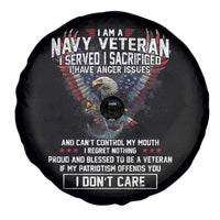 I Am Navy Veteran Spare Tire Cover I Served I Sacrificed I have Anger Issues Bald Eagle USA Flag - Wonder Print Shop