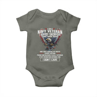 I Am Navy Veteran Baby Onesie I Served I Sacrificed I have Anger Issues Bald Eagle USA Flag - Wonder Print Shop