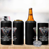 I Am Navy Veteran 4 in 1 Can Cooler Tumbler I Served I Sacrificed I have Anger Issues Bald Eagle USA Flag - Wonder Print Shop