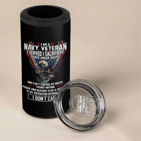 I Am Navy Veteran 4 in 1 Can Cooler Tumbler I Served I Sacrificed I have Anger Issues Bald Eagle USA Flag - Wonder Print Shop