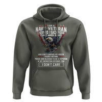 I Am Navy Veteran Hoodie I Served I Sacrificed I have Anger Issues Bald Eagle USA Flag - Wonder Print Shop