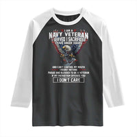 I Am Navy Veteran Raglan Shirt I Served I Sacrificed I have Anger Issues Bald Eagle USA Flag - Wonder Print Shop