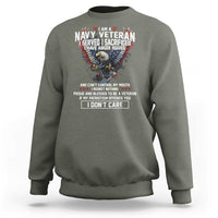 I Am Navy Veteran Sweatshirt I Served I Sacrificed I have Anger Issues Bald Eagle USA Flag - Wonder Print Shop