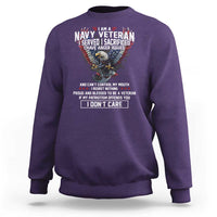I Am Navy Veteran Sweatshirt I Served I Sacrificed I have Anger Issues Bald Eagle USA Flag - Wonder Print Shop