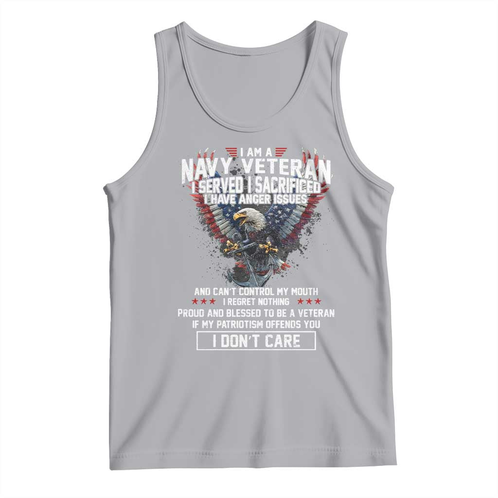 I Am Navy Veteran Tank Top I Served I Sacrificed I have Anger Issues Bald Eagle USA Flag - Wonder Print Shop