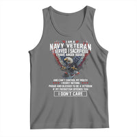 I Am Navy Veteran Tank Top I Served I Sacrificed I have Anger Issues Bald Eagle USA Flag - Wonder Print Shop