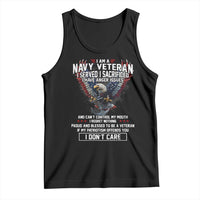 I Am Navy Veteran Tank Top I Served I Sacrificed I have Anger Issues Bald Eagle USA Flag - Wonder Print Shop