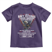 I Am Navy Veteran Toddler T Shirt I Served I Sacrificed I have Anger Issues Bald Eagle USA Flag - Wonder Print Shop