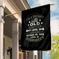 I Am A Grumpy Old Veteran My Level Of Sarcasm Depends On Your Level Of Stupidity Garden Flag - Wonder Print Shop
