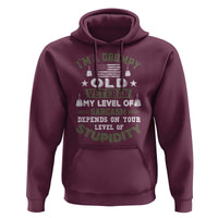 I Am A Grumpy Old Veteran My Level Of Sarcasm Depends On Your Level Of Stupidity Hoodie - Wonder Print Shop