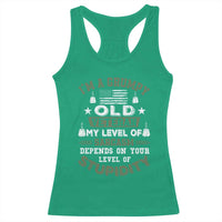 I Am A Grumpy Old Veteran My Level Of Sarcasm Depends On Your Level Of Stupidity Racerback Tank Top - Wonder Print Shop