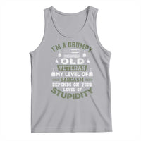 I Am A Grumpy Old Veteran My Level Of Sarcasm Depends On Your Level Of Stupidity Tank Top - Wonder Print Shop