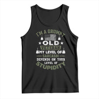I Am A Grumpy Old Veteran My Level Of Sarcasm Depends On Your Level Of Stupidity Tank Top - Wonder Print Shop