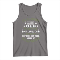 I Am A Grumpy Old Veteran My Level Of Sarcasm Depends On Your Level Of Stupidity Tank Top - Wonder Print Shop